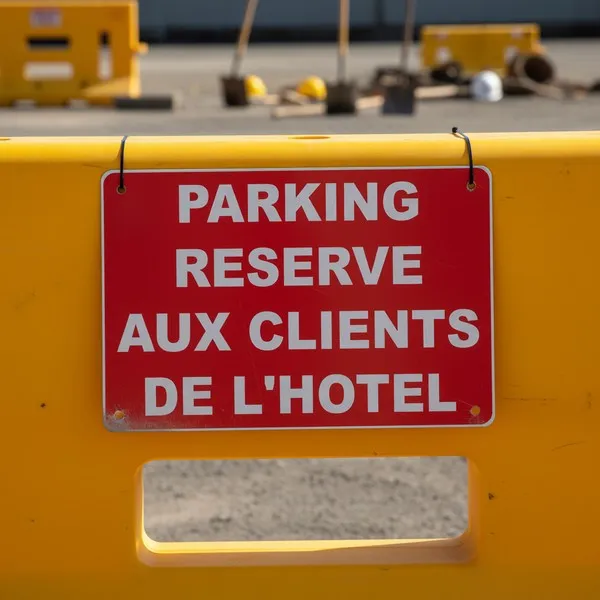 Panneau parking hôtel personnalisé réservé aux clients