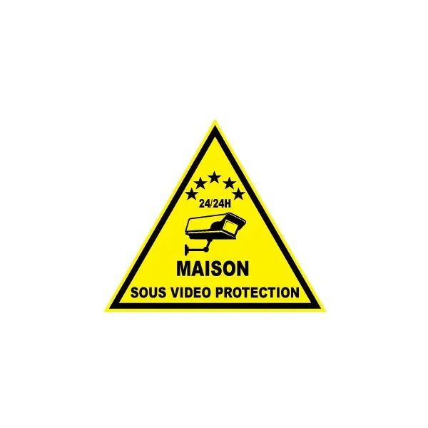 Etiquette dissuasive "maison sous vidéo protection"-Autocollant de dissuasion-Panneaux Signalétiques
