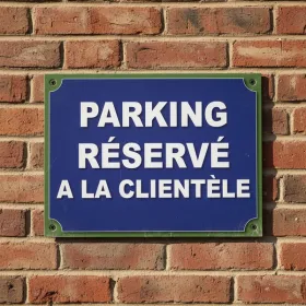Panneau parking réservé clients aluminium extérieur - Signalétique