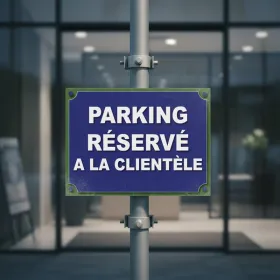 Panneau parking réservé clients aluminium extérieur - Signalétique