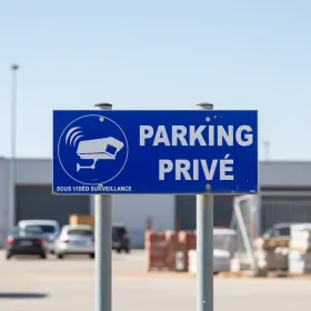 Panneau parking privé vidéosurveillance – sécurité parking