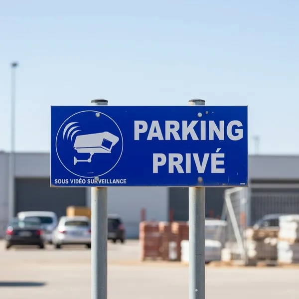 Panneau parking privé vidéosurveillance – sécurité parking