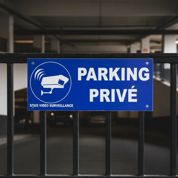 Panneau parking privé vidéosurveillance – sécurité parking