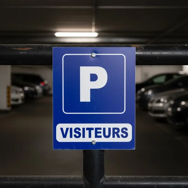 Panneau signalétique Parking réservé aux visiteurs – Accès parking