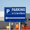 Panneau Parking à l'arrière à gauche – Panneau parking