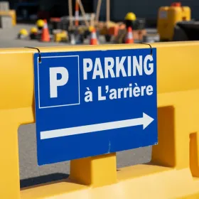Panneau parking à l'arrière à droite – Panneau parking