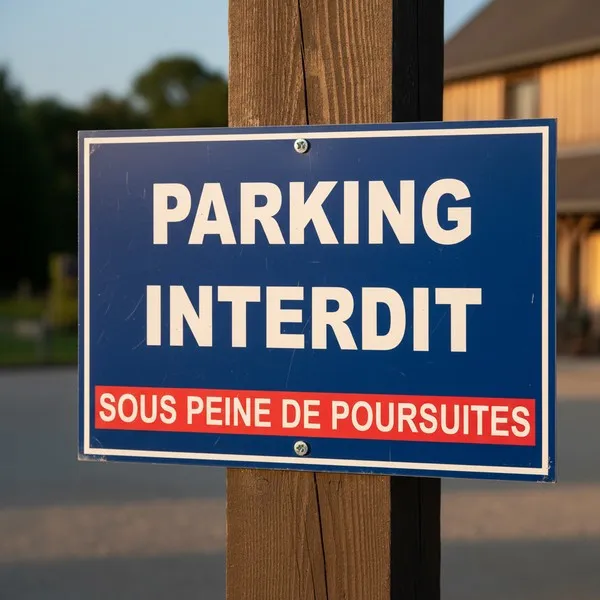 Panneau parking interdit sous peine de poursuites | Signalisation parking