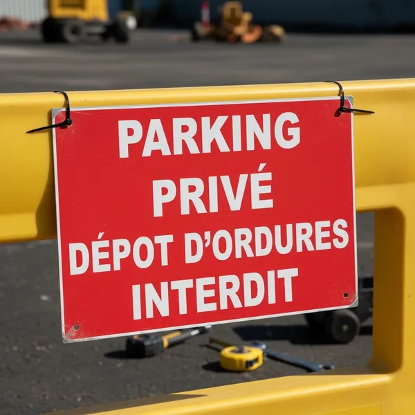 Panneau Parking privé dépot d'ordures Interdit – Panneau parking