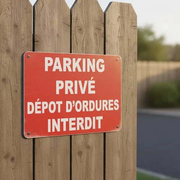 Panneau Parking privé dépot d'ordures Interdit – Panneau parking