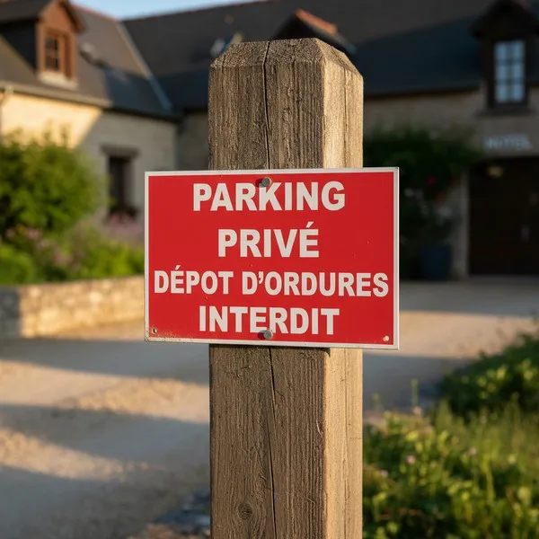 Panneau Parking privé dépot d'ordures Interdit – Panneau parking
