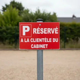 Panneau parking réservé à la clientèle du cabinet