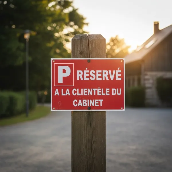 Panneau parking réservé à la clientèle du cabinet