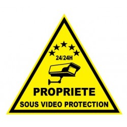 Etiquette dissuasive "propriété sous vidéo protection"