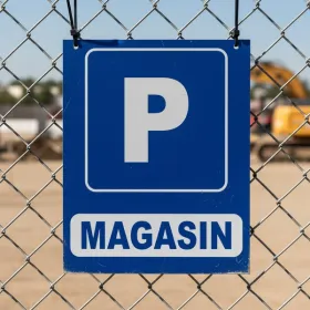 Panneau signalétique Parking réservé aux clients magasin