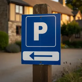 Panneau parking flèche gauche – Signalétique directionnelle