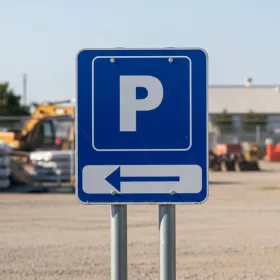 Panneau parking flèche gauche – Signalétique directionnelle