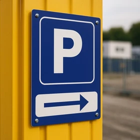 Panneau parking flèche droite – Signalétique directionnelle