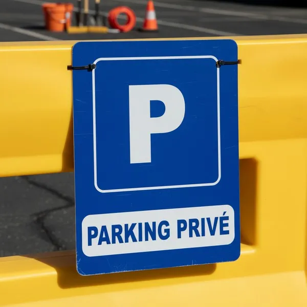 Panneau signalétique Parking privé accès réservé extérieur