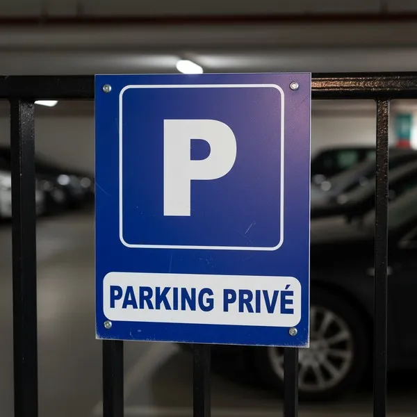 Panneau signalétique Parking privé accès réservé extérieur