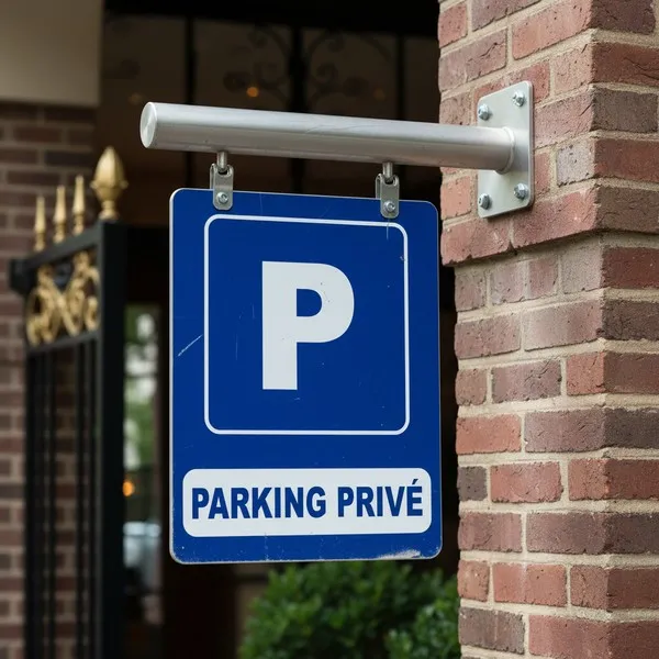 Panneau signalétique Parking privé accès réservé extérieur