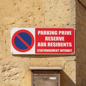 Panneau stationnement interdit parking privé réservé résidents