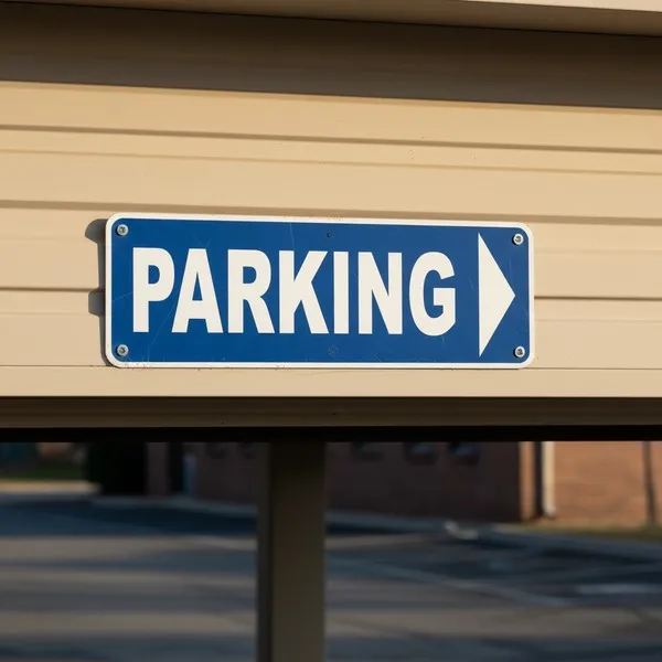 Panneau Parking flèche droite en aluminium | Signalétique extérieure