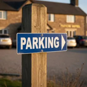 Panneau Parking flèche droite en aluminium | Signalétique extérieure