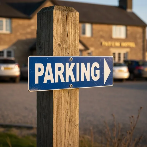 Panneau Parking flèche droite en aluminium | Signalétique extérieure