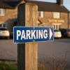 Panneau Parking flèche droite en aluminium | Signalétique extérieure