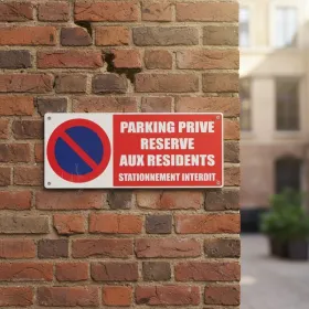 Panneau signalétique Parking privé accès réservé aux résidents