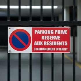 Panneau signalétique Parking privé accès réservé aux résidents