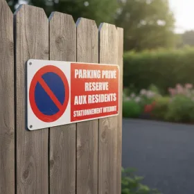Panneau signalétique Parking privé accès réservé aux résidents