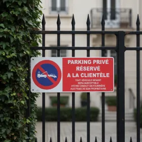 Panneau Parking privé réservé à la clientèle – stationnement