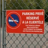 Panneau parking client, réservé à la clientèle