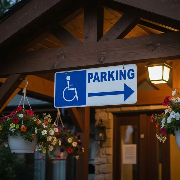 Panneau handicapé parking PMR accès flèche droite – Signalétique