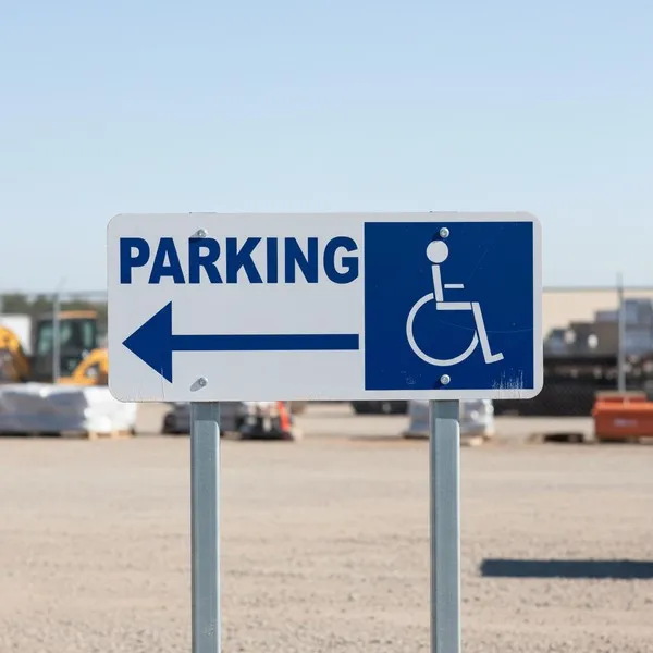 Panneau handicapé direction gauche - Accès parking PMR