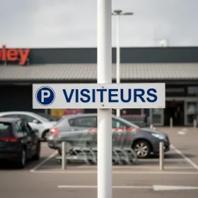 Panneau parking visiteurs PMR – Accessibilité bordure de trottoir
