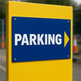 Panneau Parking flèche droite | Signalétique extérieure directionnelle