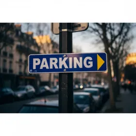 Panneau Parking flèche droite | Signalétique extérieure directionnelle