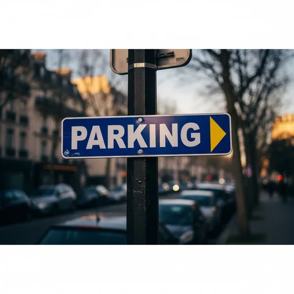 Panneau Parking flèche droite | Signalétique extérieure directionnelle