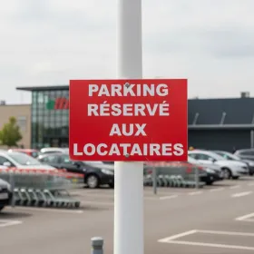 Panneau parking réservé locataires aluminium 300x200mm