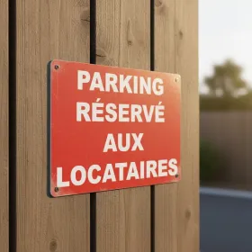 Panneau parking réservé locataires aluminium 300x200mm