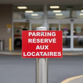 Panneau parking réservé locataires aluminium 300x200mm