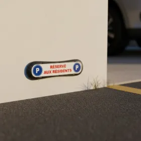 Plaque Parking Résident: Identification, Réservé, Durable, Extérieur