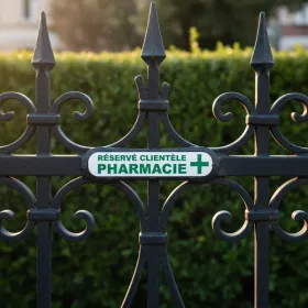 Plaque identification parking pharmacie réservé clientèle