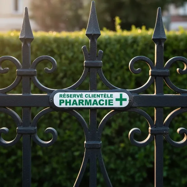 Plaque identification parking pharmacie réservé clientèle