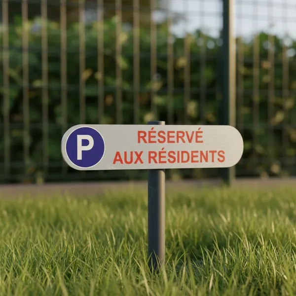 Plaque parking résidents aluminium – Emplacement réservé