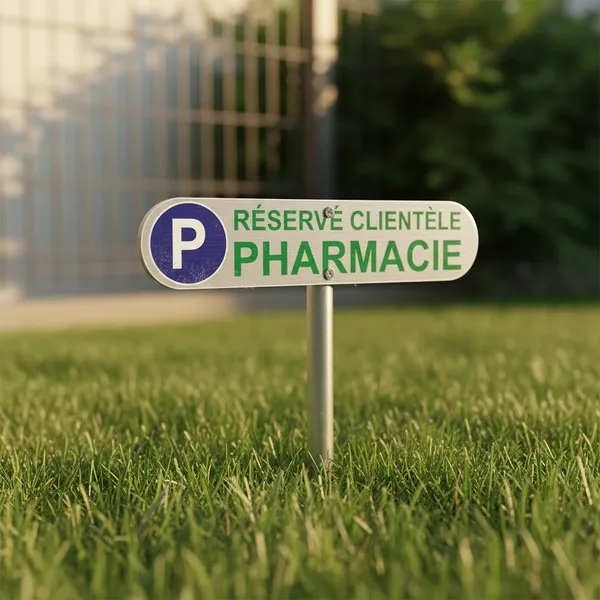 Plaque de parking réservé clientèle pharmacie – Panneau parking