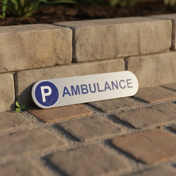 Plaque Parking Ambulance 500x110mm – Signalétique Résistante 5mm