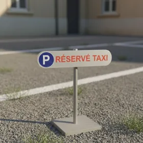 Plaque Parking Réservé Taxi Signalétique 500x110mm – 5mm